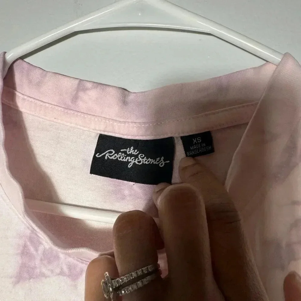 Rare The Rolling Stone Sleeves Tee Tie-Dye purple Sz‎ XS logo in front of